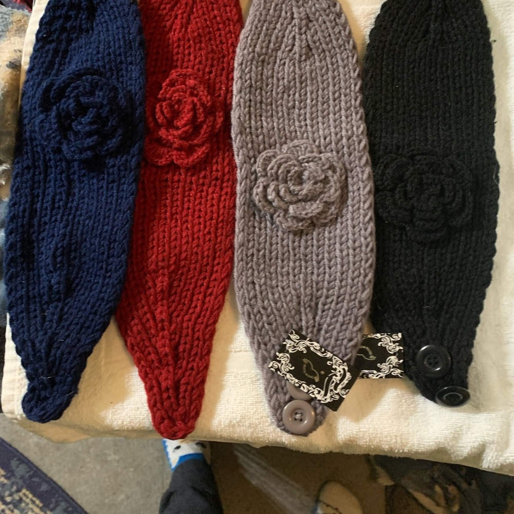 4  knitted headbands